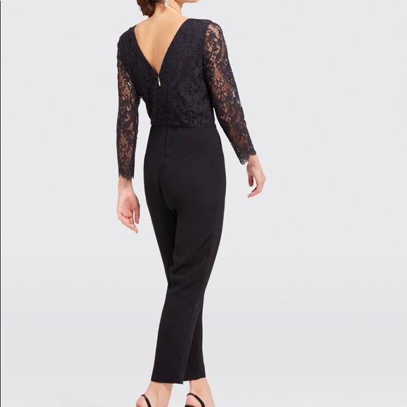 black lace sleeve jumpsuit